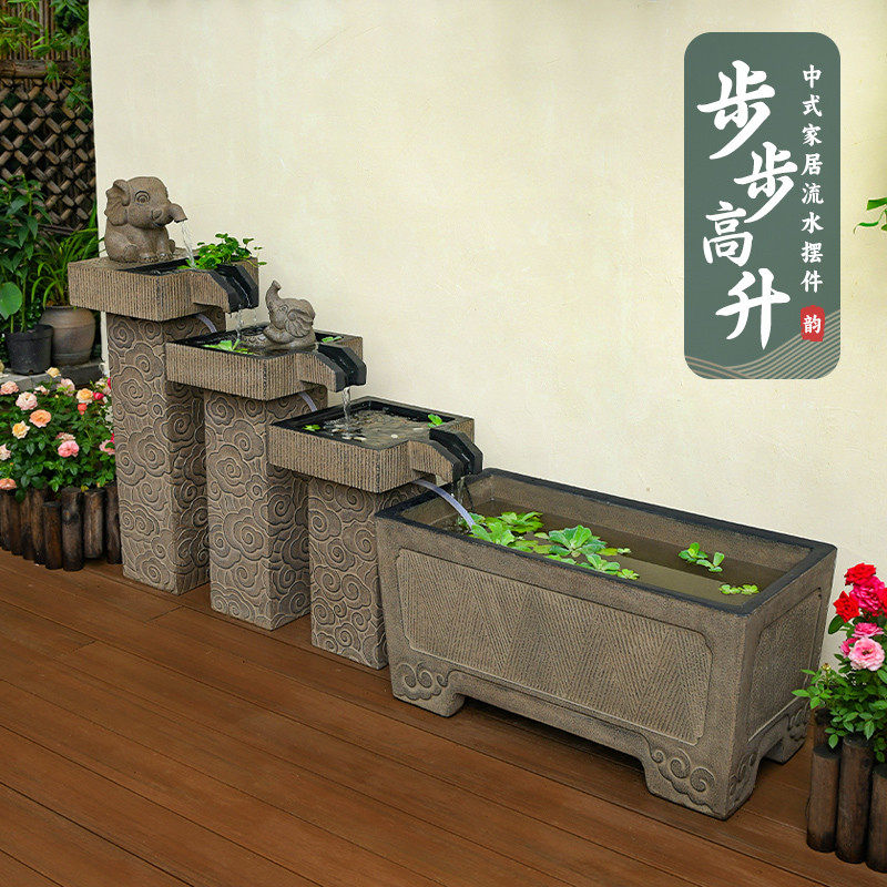 庭院造景布置流水摆件循环水仿石水系景观户外落地鱼池成品,家居饰品,户外/庭院摆件,淘宝优惠券,粉丝福利购,淘宝优惠卷