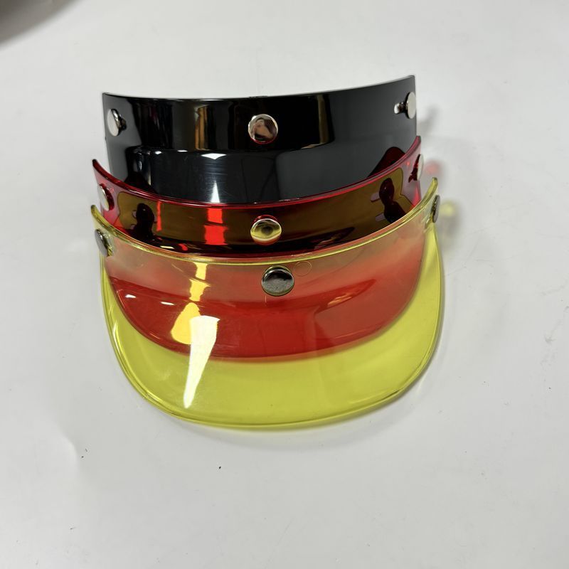 头盔帽檐复古头盔三扣式帽檐机车盔遮阳防晒小盔体半盔帽沿摩托车