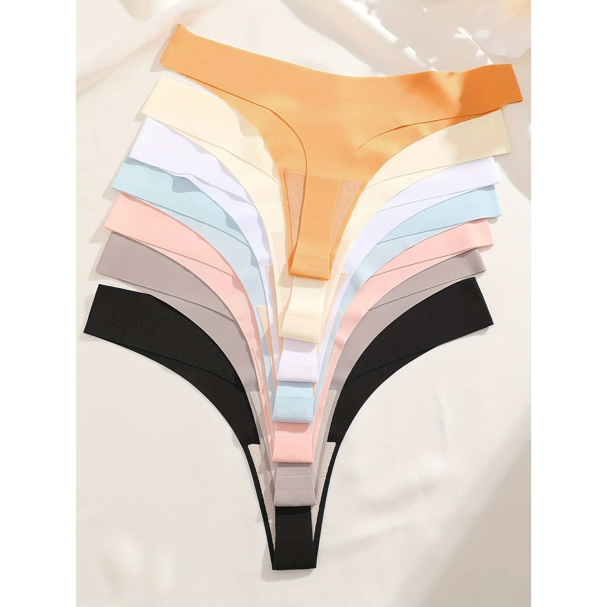 FINETOO PCS Seamless Thong Women Ice Silk T-back Intimate