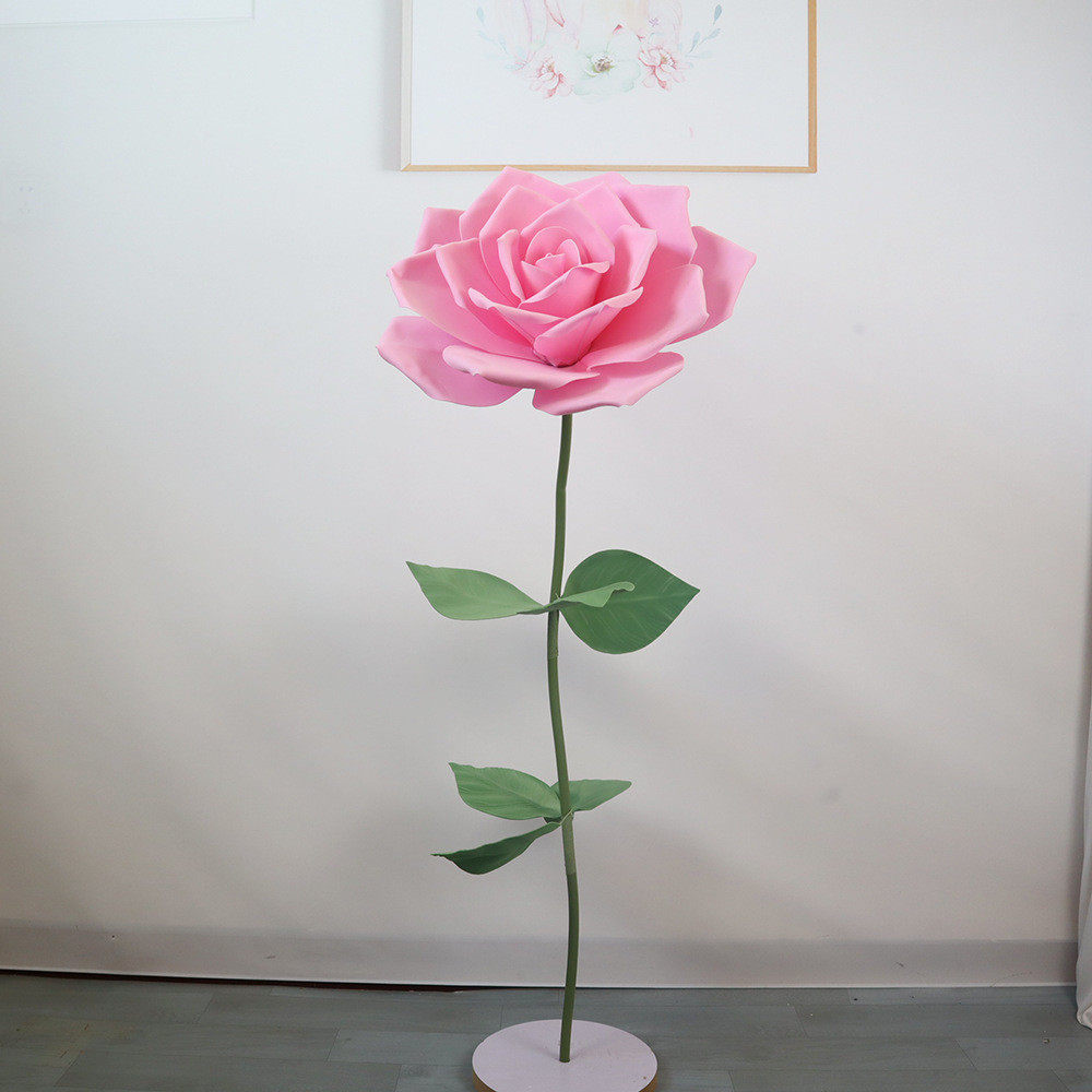 大型仿真玫瑰花婚庆装饰景区网红装饰树木打卡道具泡沫花套装批发