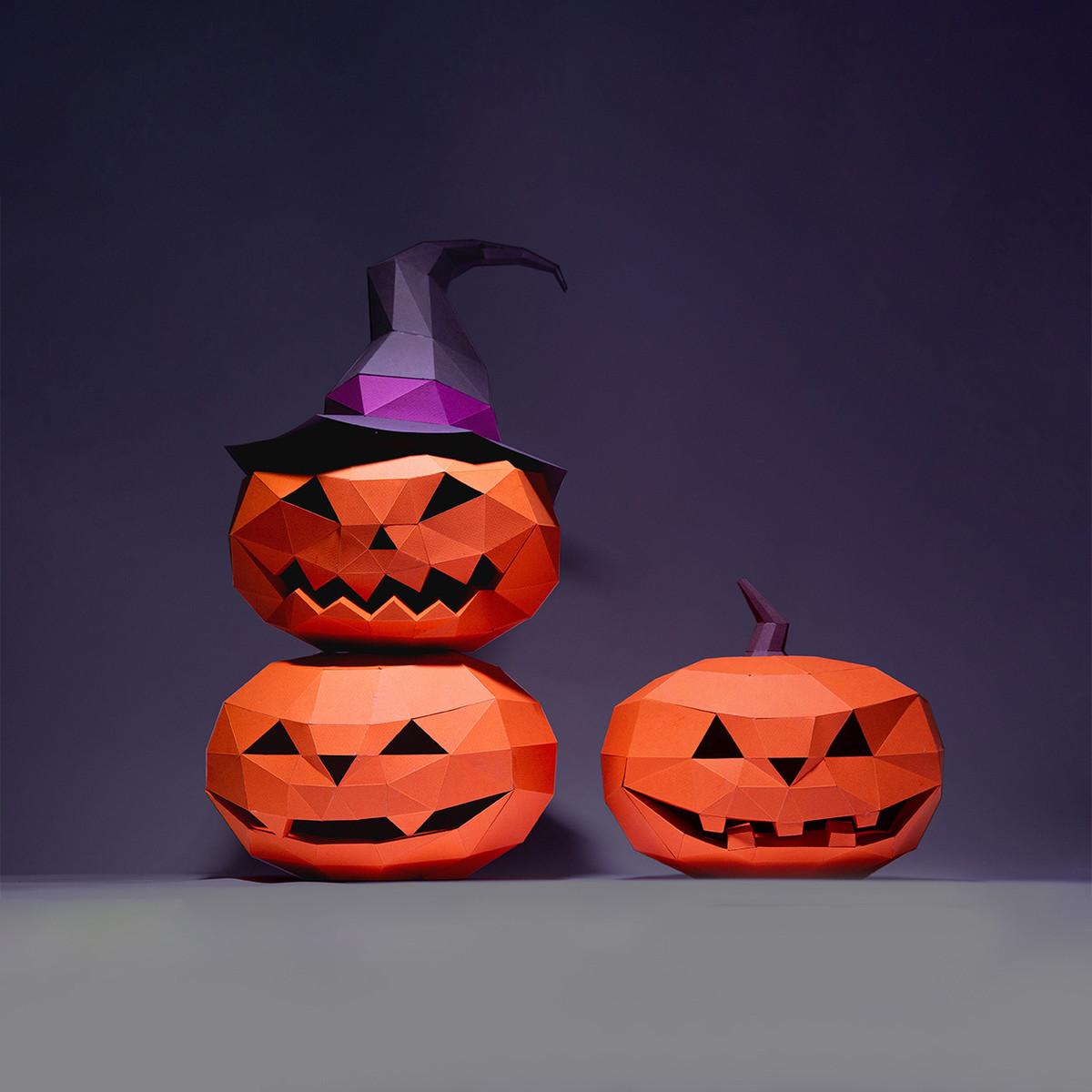 万圣节南瓜头纸艺纸雕立体装饰摆件折纸手工diy