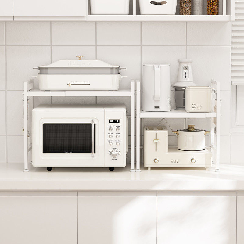 御仕家可伸缩厨房电器多功能收纳微波炉架家用双层桌面烤箱置物架,厨房/烹饪用具,微波炉置物架,淘宝优惠券,粉丝福利购,淘宝优惠卷