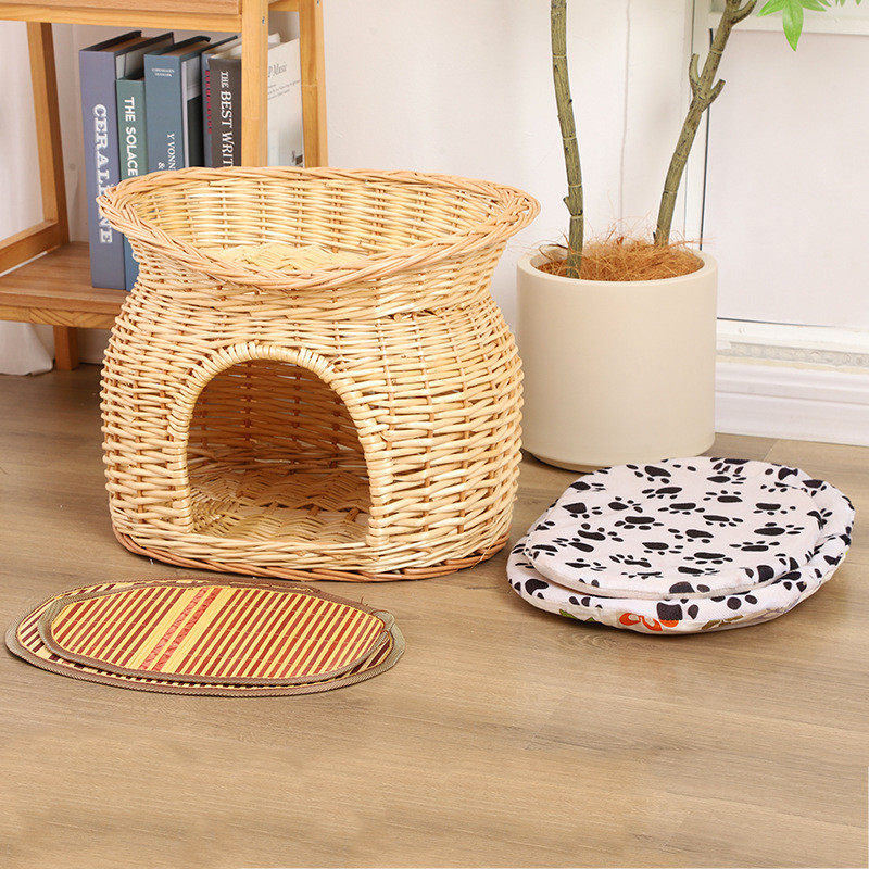 房子猫窝夏季凉窝狗窝柳编猫屋猫藤编别墅小型犬窝四季通用可拆洗,宠物/宠物食品及用品,猫笼子/猫别墅,淘宝优惠券,粉丝福利购,淘宝优惠卷