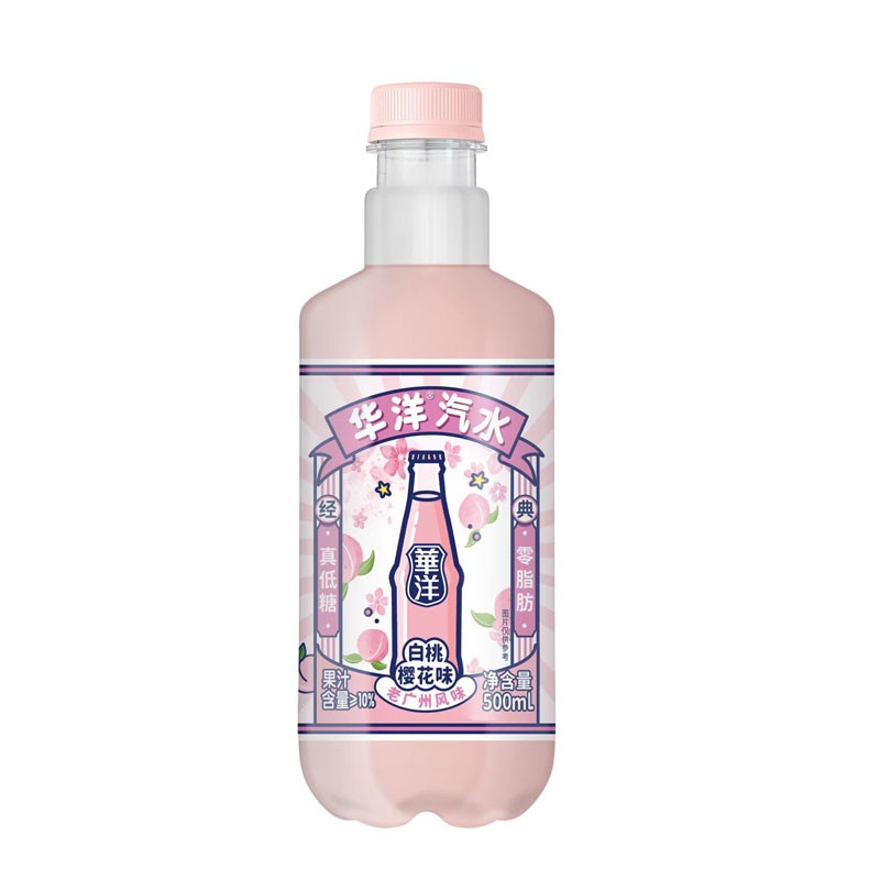 华洋1982汽水500ml*15瓶整箱果汁橙子荔枝凤梨碳酸饮料低糖0脂