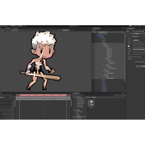 【Unity定制】2D骨骼动画+皮影戏操控程序开发 | IK绑定布料模拟