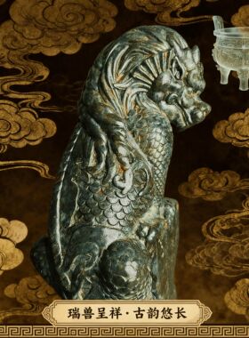 【精品】吸水兽祥瑞镇宅青铜器仿古摆件收藏客厅临水房屋摆件