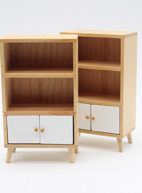 Dollhouse迷你客厅实木展示柜餐厅书柜娃娃屋 OB11家具微缩模型