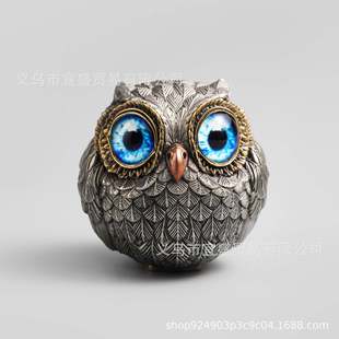 猫头鹰树脂工艺品摆件家居庭院摆件 Pendant新款 跨境Owl Beads