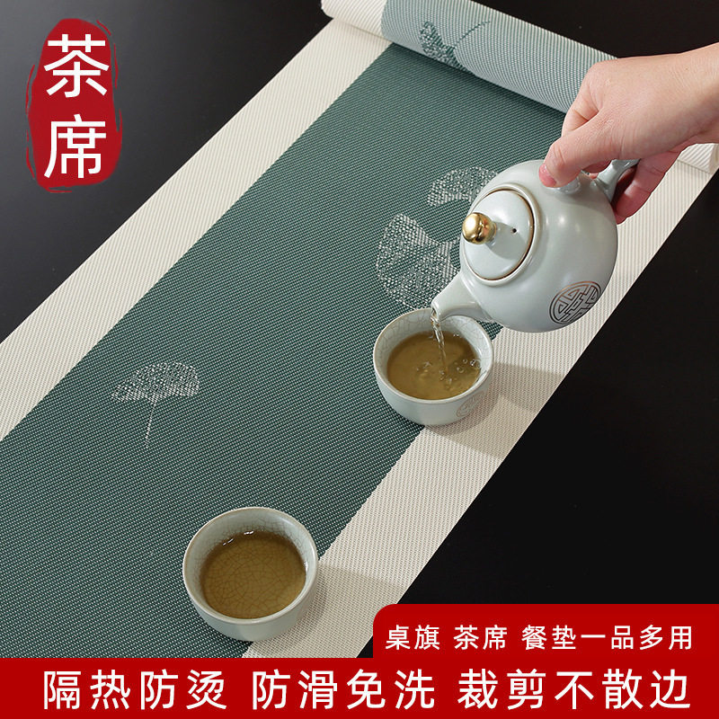 新中式电视柜桌垫桌旗防水PVC现代餐边柜鞋柜台面垫盖布现货批发,居家布艺,桌旗,淘宝优惠券,粉丝福利购,淘宝优惠卷