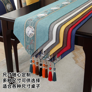 智超棉麻新中式餐桌桌旗电视柜茶桌茶几桌布轻奢高端茶席茶室桌垫