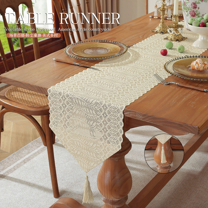 美式乡村桌旗斗柜长条盖布复古镂空桌布茶几鞋柜防尘盖布吊穗花边,居家布艺,桌旗,淘宝优惠券,粉丝福利购,淘宝优惠卷