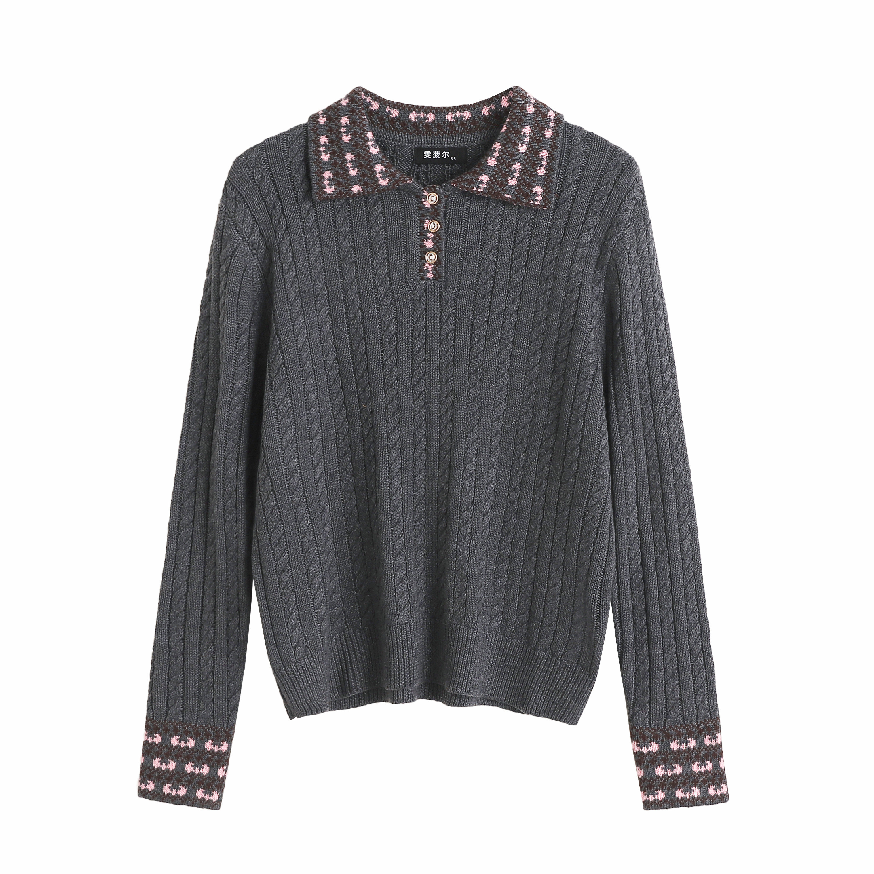 雯波尔新款女装2026春秋含羊毛polo翻领气质通勤长袖针织衫毛衣,女装/女士精品,毛针织衫,淘宝优惠券,粉丝福利购,淘宝优惠卷