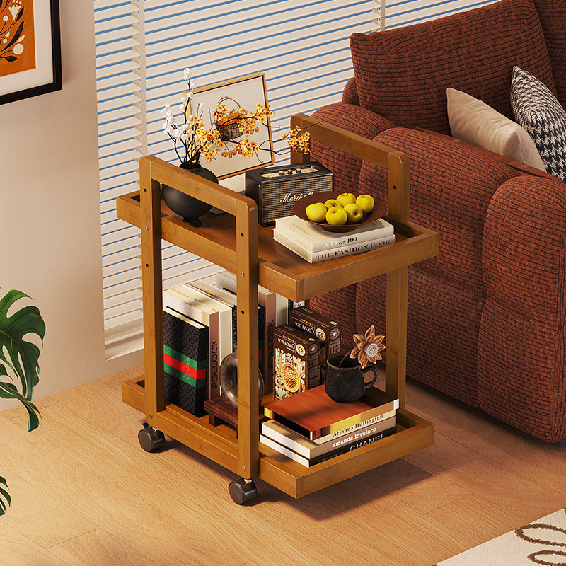 移动茶几多功能家用小推车客厅沙发边几零售书包置物架简易小书架