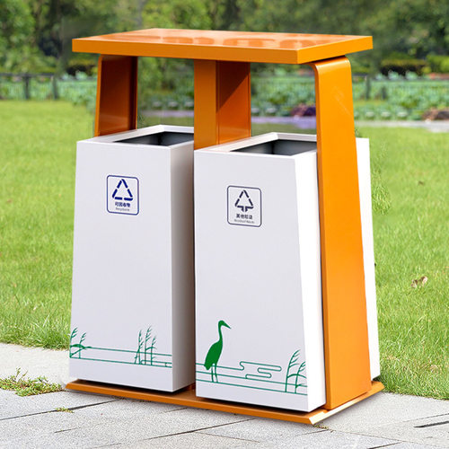 户外垃圾桶不锈钢商用大容量干湿分类公园小区果皮箱室外垃圾桶