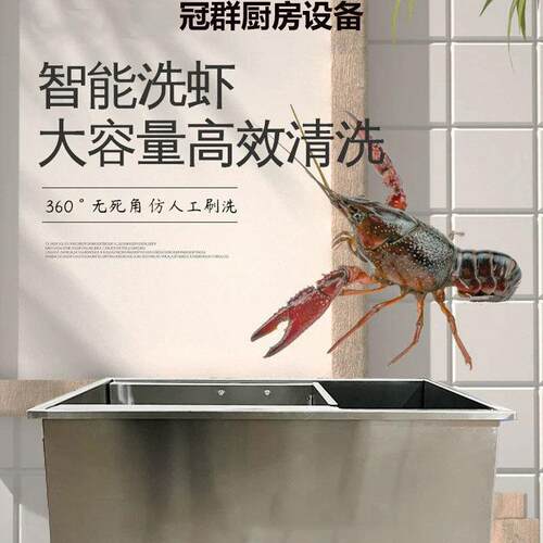 小龙虾清洗机商用电动毛刷清洗小龙虾机不锈钢洗虾机厂家直销