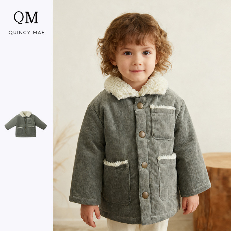 Quincy Mae秋冬新款加厚保暖棉服外套男女童宝宝大口袋棉衣棉袄,童装/婴儿装/亲子装,棉袄/棉服,淘宝优惠券,粉丝福利购,淘宝优惠卷