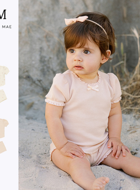 Quincy Mae 儿童家居服针织套装女童短袖短裤纯棉舒适碎花可外穿