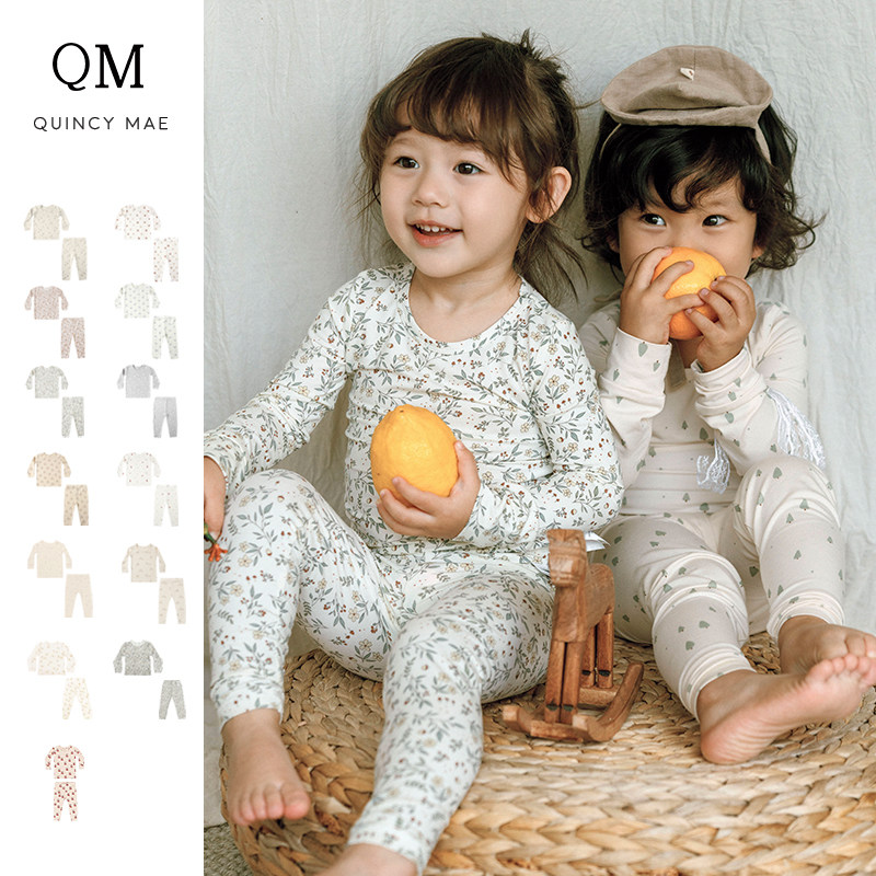 Quincy Mae童装秋冬新款男女宝长袖竹纤维家居套装秋衣秋裤打底衫,童装/婴儿装/亲子装,连身衣/爬服/哈衣,淘宝优惠券,粉丝福利购,淘宝优惠卷