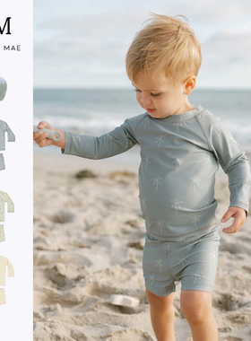 Quincy Mae官方正品儿童泳衣男童分体泳衣宝宝小男孩学游泳泳衣