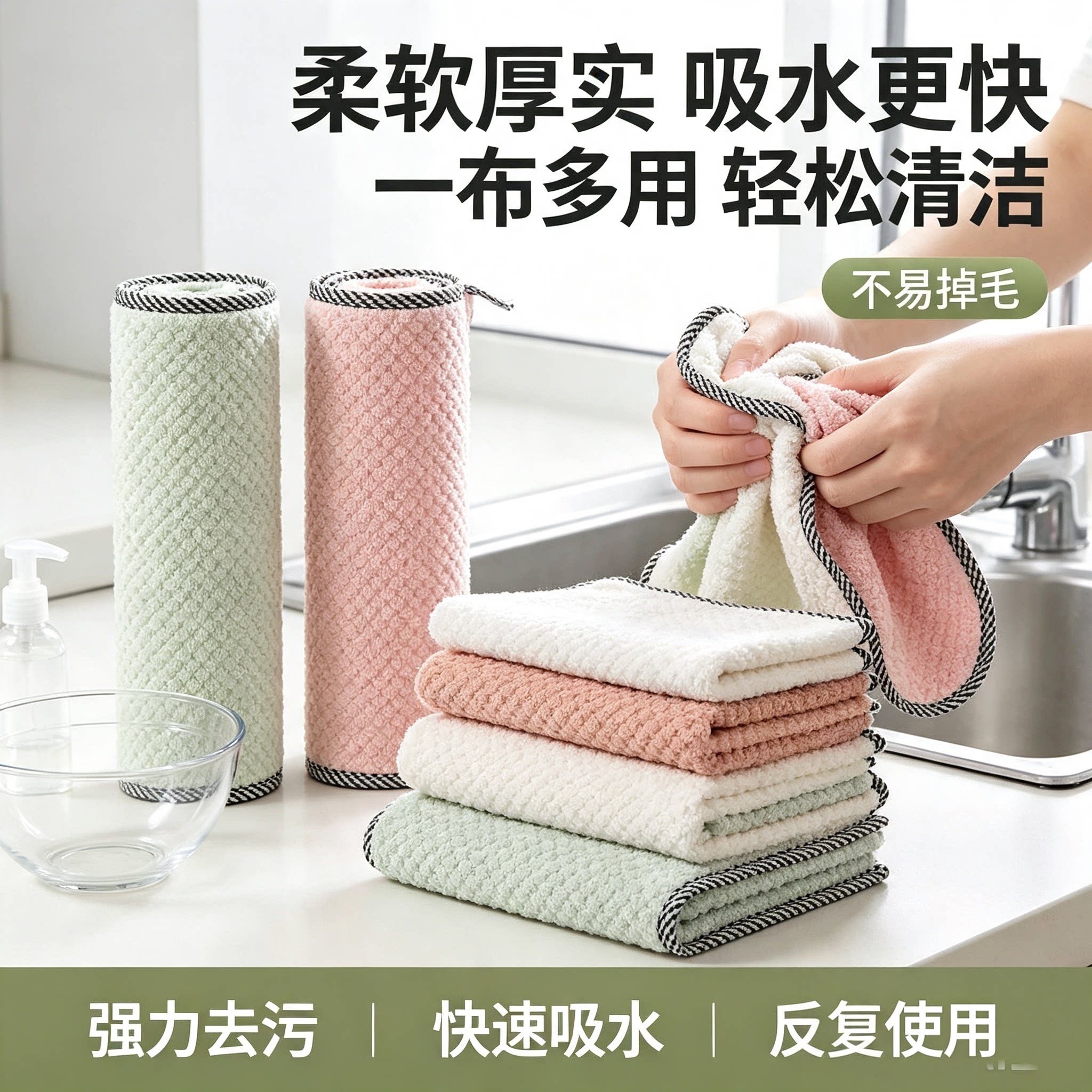 菠萝格锁边不沾油吸水可挂手帕图片