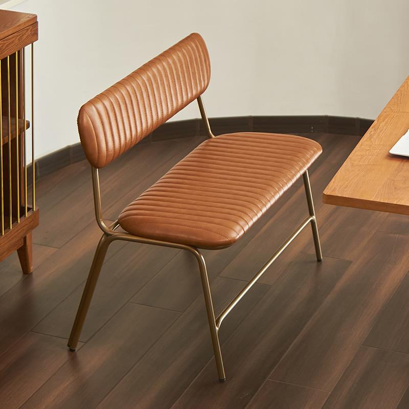 复古铁艺双人餐椅美式乡村工业风LOFT皮革餐厅北欧咖啡厅靠背椅子