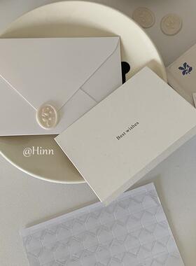 Hinn 香草纸Best wishes贺卡~原创ins礼物手写祝福装饰用折叠卡片