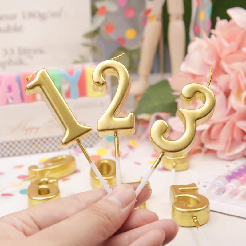 金色数字蜡烛大号生日蜡烛周岁满月儿童生日派对蛋糕装饰摆件插件