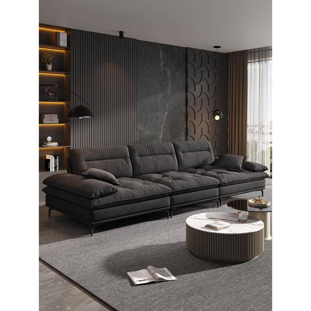 意大利Normcore客厅防猫爪真皮沙发特宽大坐深可达豪华帆船直排磨