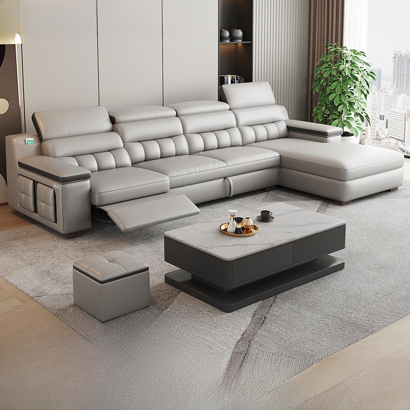 层真皮电动多功能沙发床客舱客厅可折叠两用现代简约轻奢小公寓