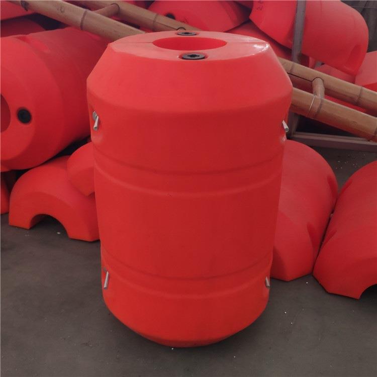 大浮力塑料浮筒HDPE拦漂筒湖北抽沙管道浮体技术指导