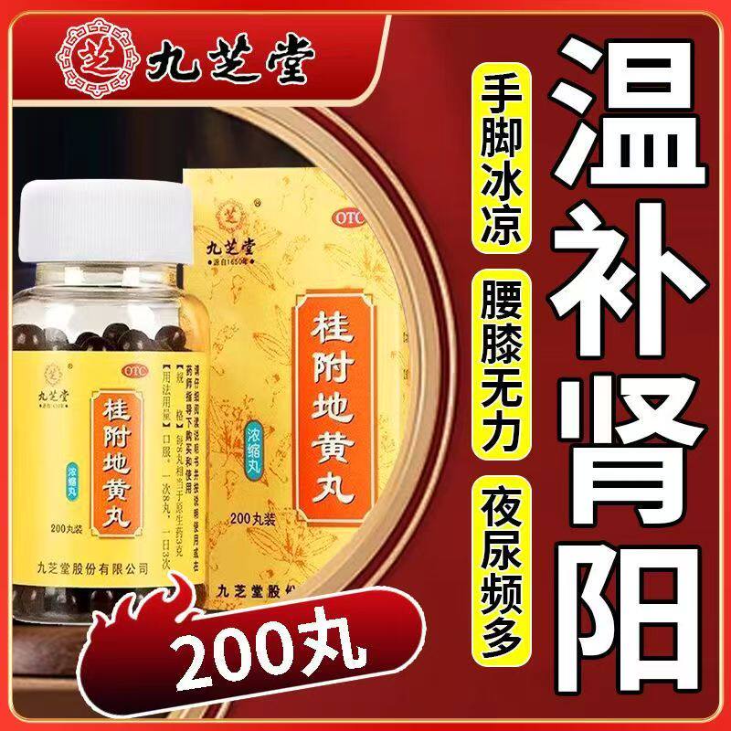 改善腰膝酸软 四肢不温 固精缩尿九芝堂桂附地黄丸200丸 尿急温补