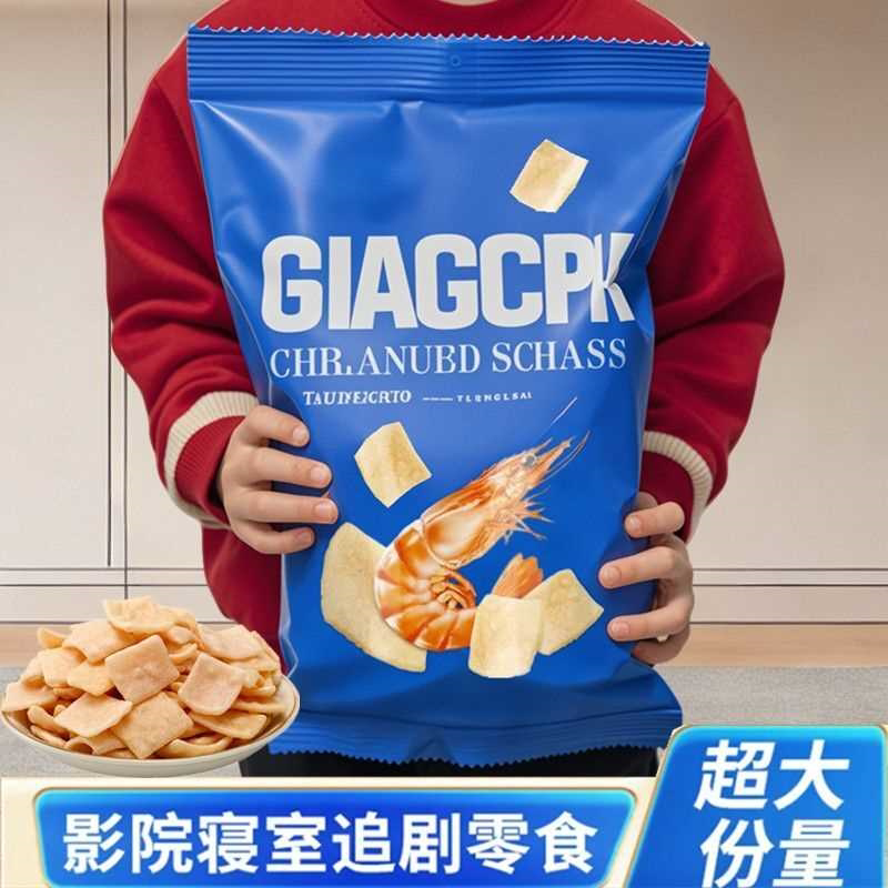 大包虾片零食追剧解馋充饥小吃薯片大礼包膨化食品实惠装批发