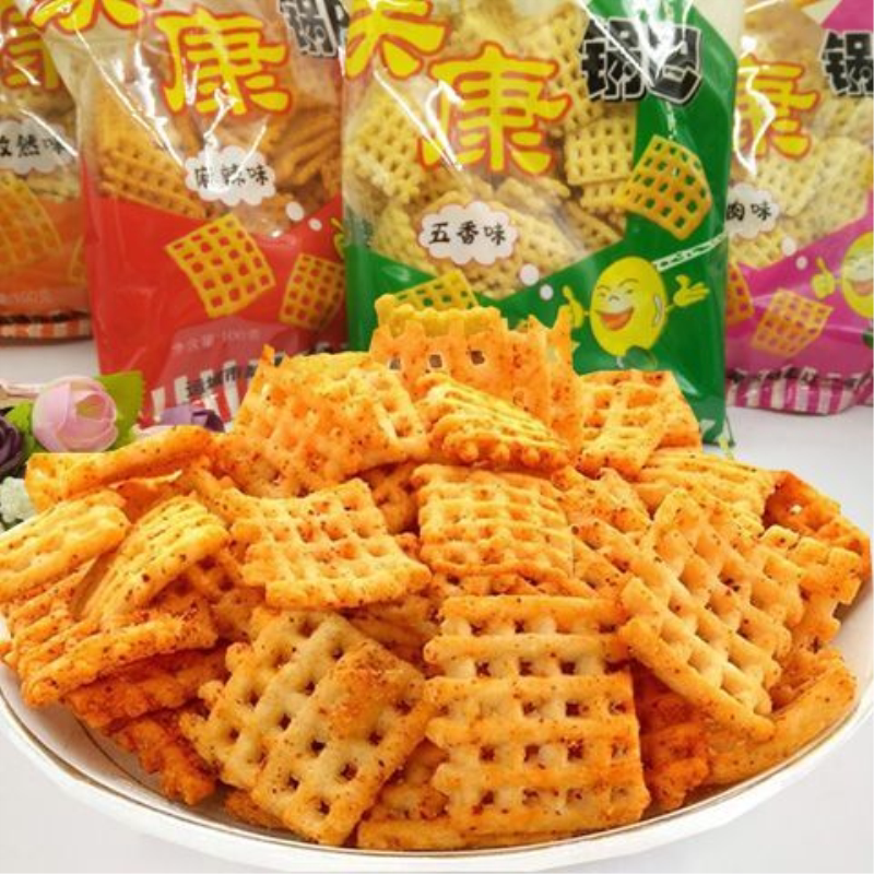 美康锅巴85克麻辣五香多口味组合特价批发办公室特产网红小零食