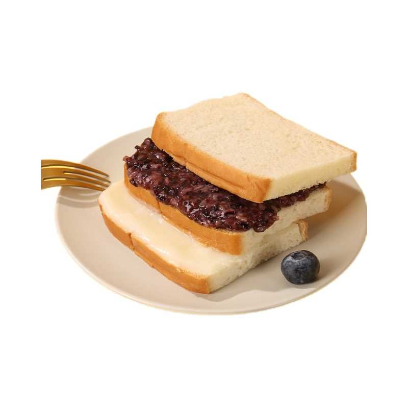 705g紫米面包夹心吐司早餐轻食代餐三层短保糕点节日整箱