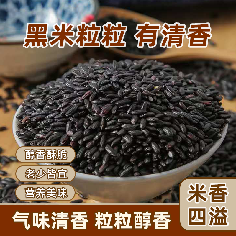 新米东北五常黑米无染色黑香米黑大米黑米煮粥黑米饭五谷杂粮粗粮