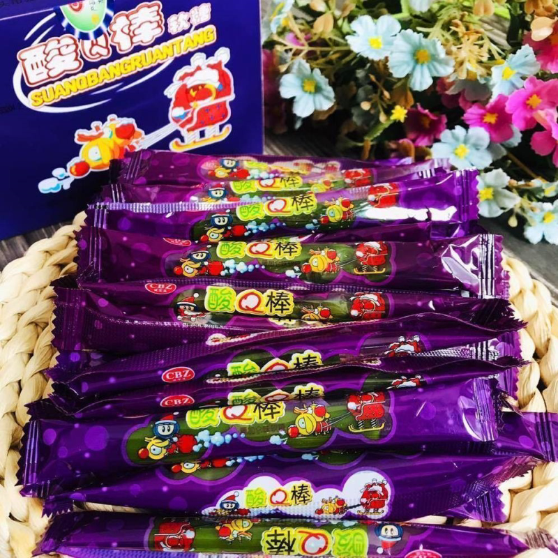 酸Q棒软糖粘牙糖童年小时候怀旧零食批发散装水果味糖果高粱饴