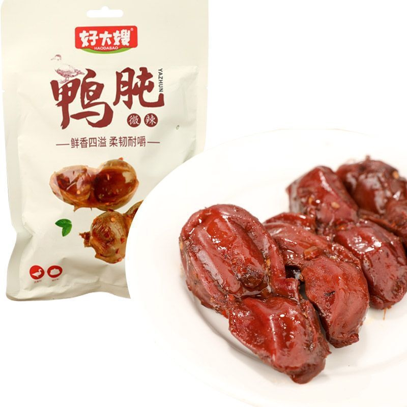 四种口味好大嫂鸭肫卤味鸭胗鸭郡肝真空开袋即食休闲小包装香辣