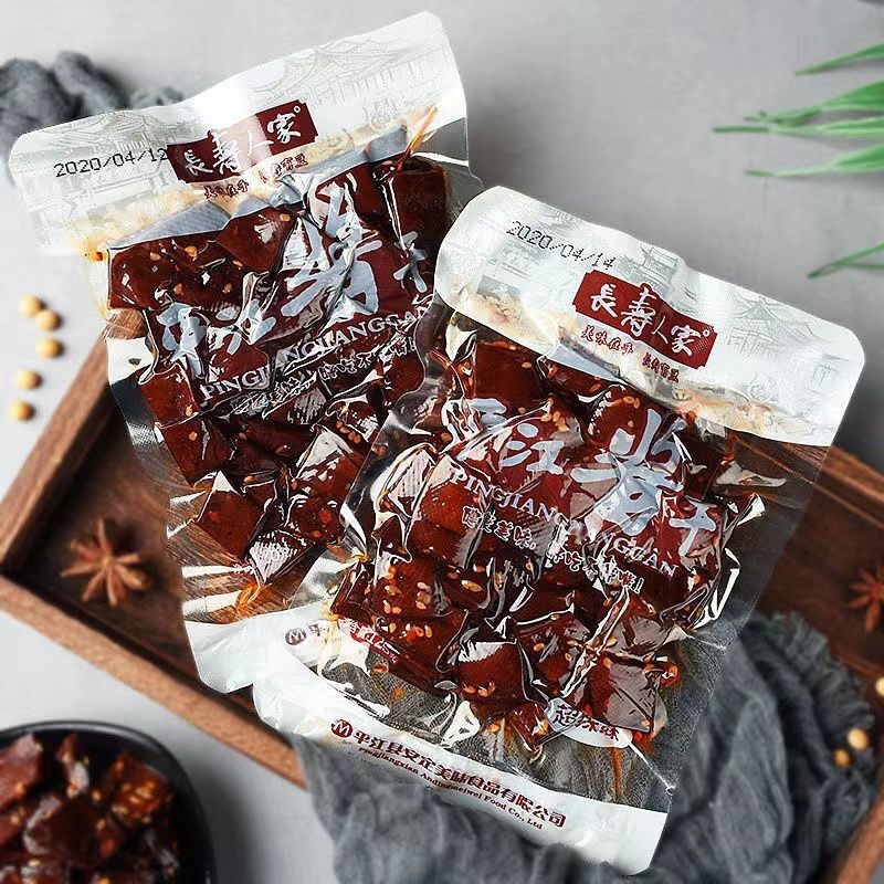 正宗湖南特产平江长寿人家酱干豆干零食小吃125克每包即食豆腐干