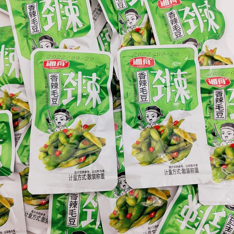湘舟毛豆麻辣休闲零食小吃卤味即食香辣开胃下饭菜素食办公室小包