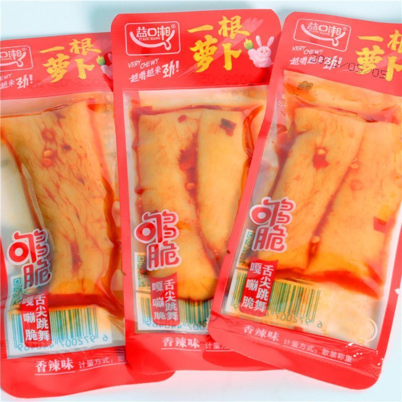 益口湘一根萝卜散称独立小包装香脆萝卜条休闲追剧解馋麻辣零食