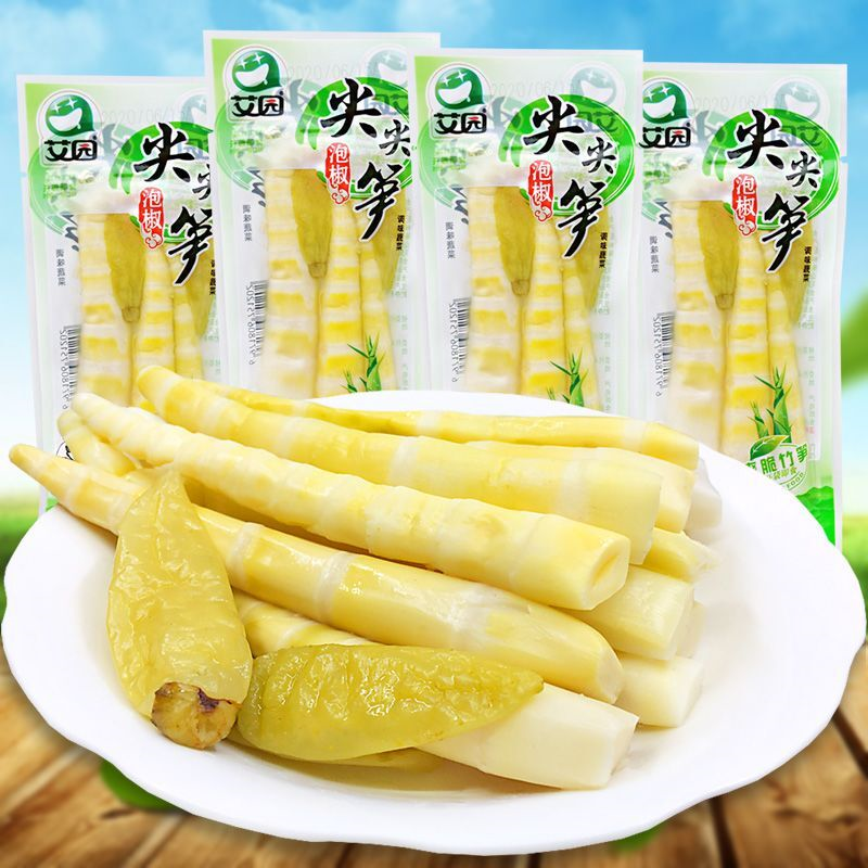 艾园泡椒尖尖笋山椒脆竹笋开袋即食笋干下饭菜特产小吃零食批发价