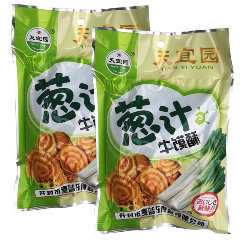 河南天宜园葱汁牛馍酥40袋猫耳朵零食整件香酥片5袋怀旧小吃