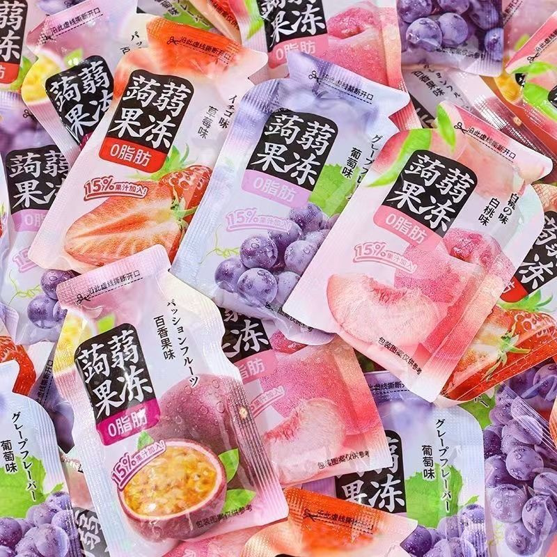 蒟蒻果冻六一儿童低卡零脂肪吸吸果冻休闲办公室网红零食批发整箱