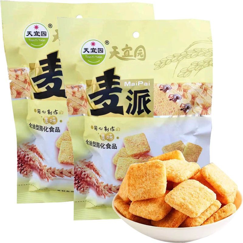 天宜园麦派零食香味月亮酥香蕉味香酥膨化麦乐鸡块休闲零食组合