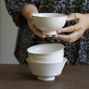 景德镇陶瓷草木灰餐具特别好看 曼叙家用吃饭碗2024新款 高脚小碗