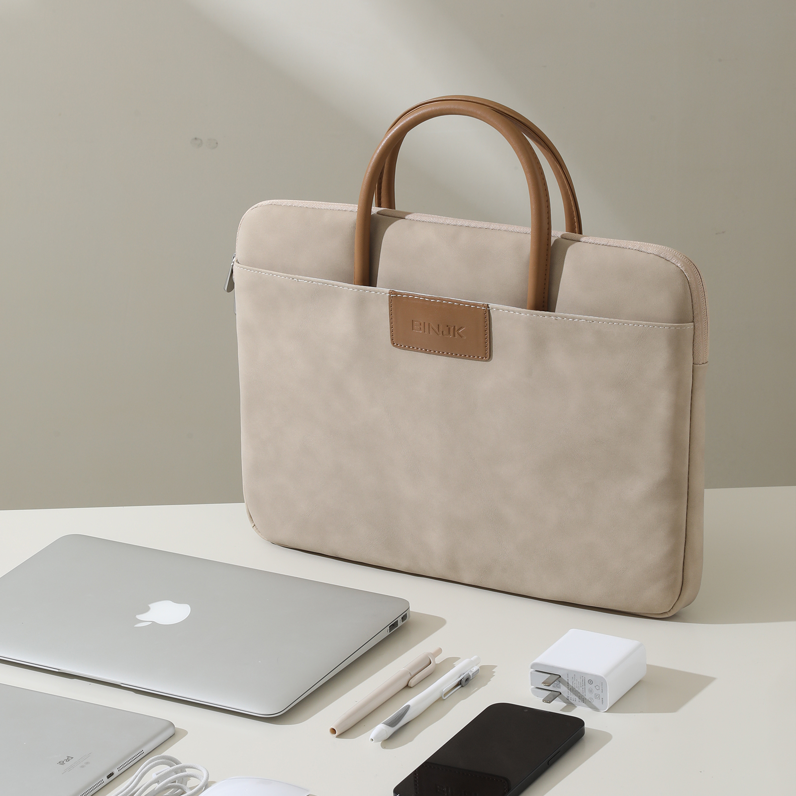 商务手提电脑包适用苹果笔记本macbook13.3air15.3Pro16华为14英寸联想小新15.6公文包男女款戴尔华硕小米mac