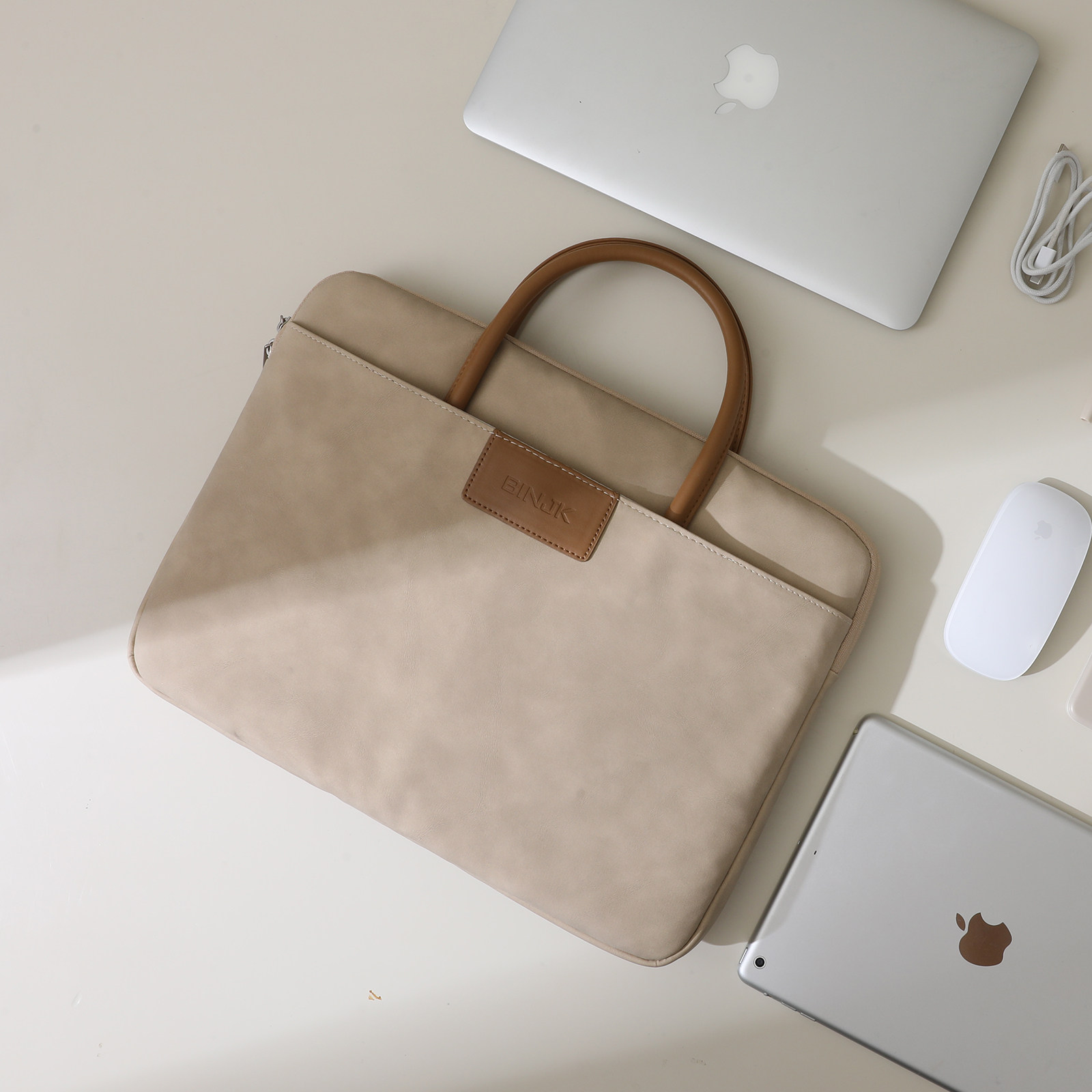 商务手提电脑包适用苹果笔记本macbook13.3air15.3Pro16华为14英寸联想小新15.6公文包男女款戴尔华硕小米mac