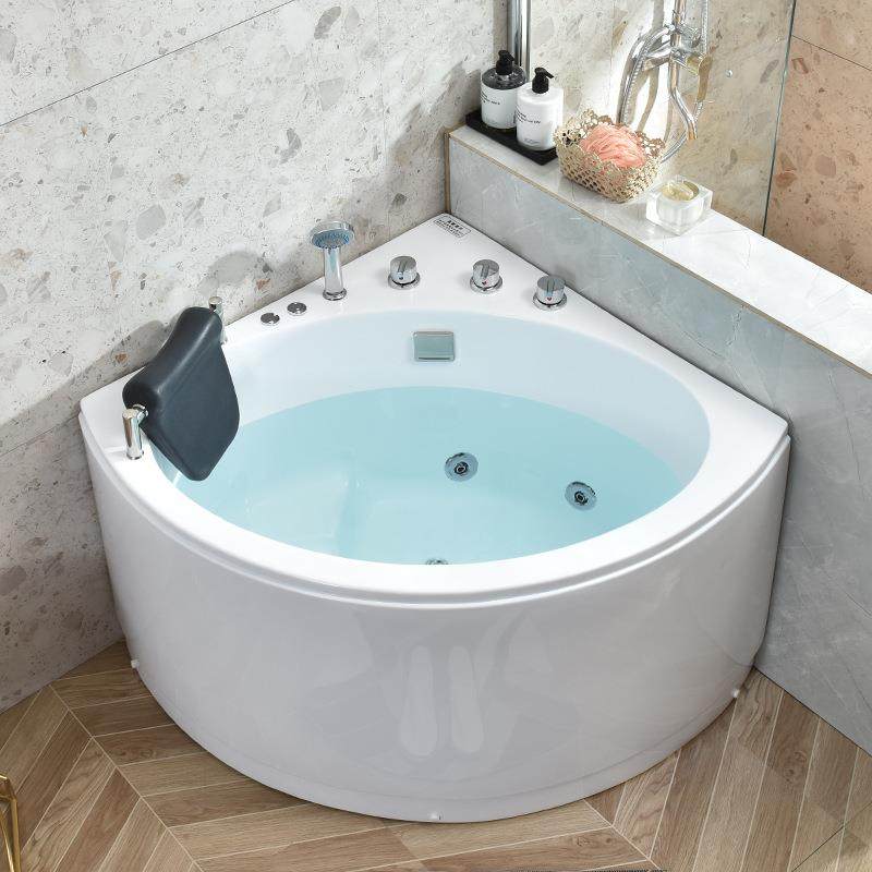 拐角三角浴缸小户型0.8-1M角落扇形浴缸智能恒温加热冲浪按摩浴缸