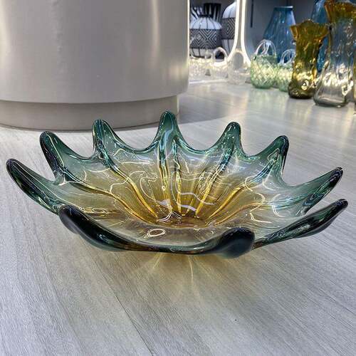 轻奢设计师琉璃大果盘高档简约水果盘软装样板间装饰收纳大果盘摆