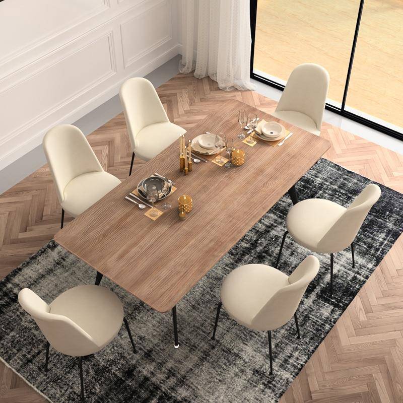 北欧轻奢实木餐桌椅4人6人小户型餐桌吃饭洽谈家用餐桌椅组合